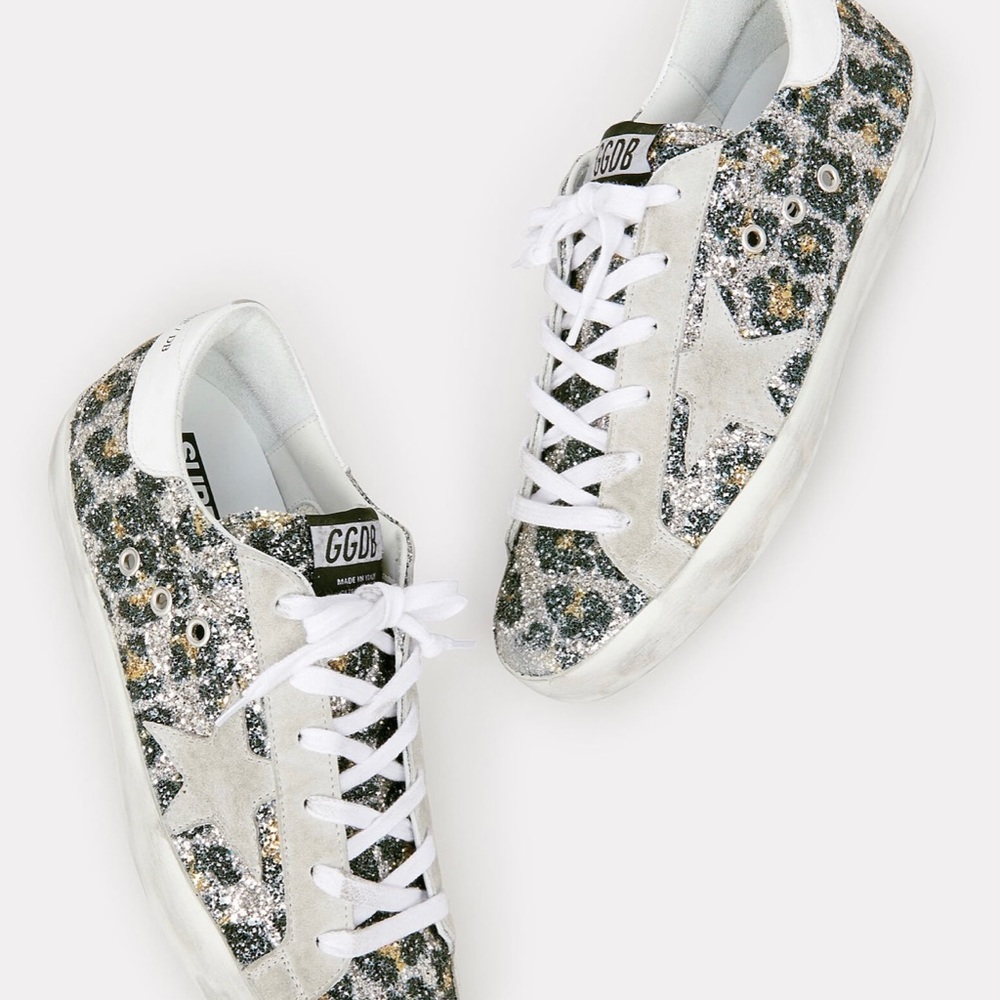 Golden Goose Superstar Leopard Glitter Sneakers
